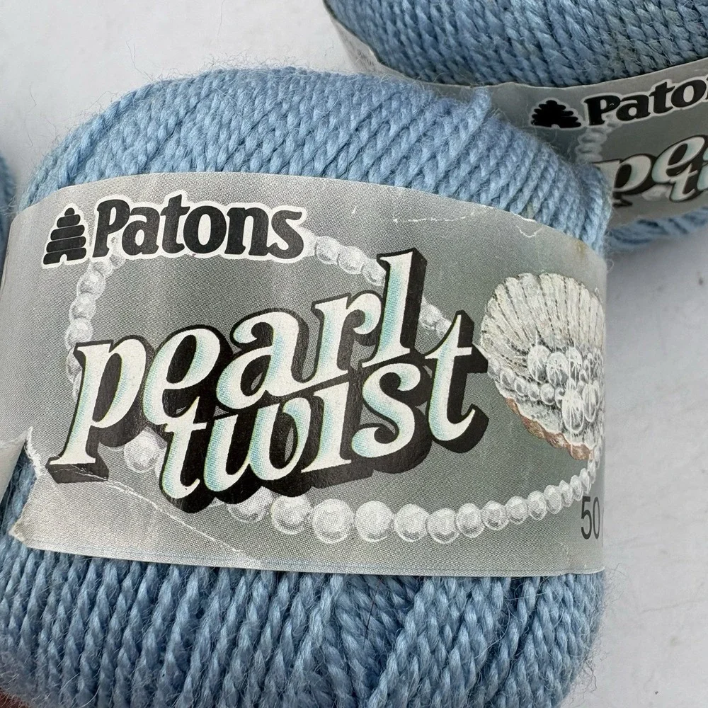 Patons Yarn Pearl Twist Crochet‎ Thread Blue 6108 Lot of 3